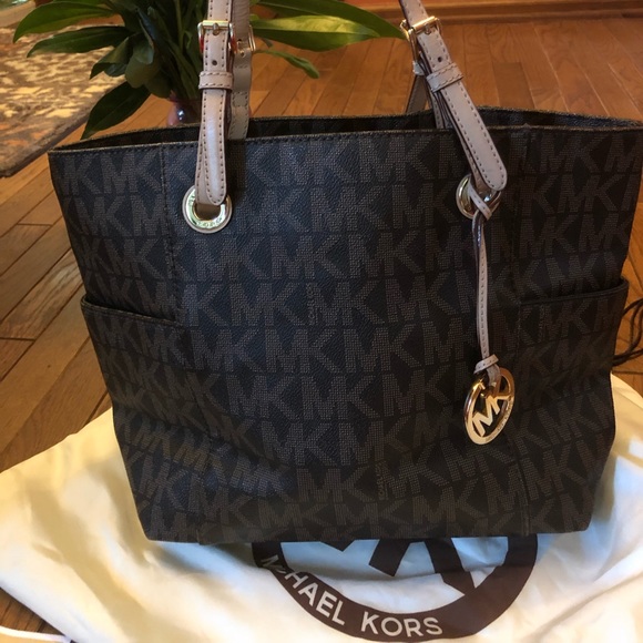 Michael Kors Handbags - Michael Kors Brown Signature Logo Tote